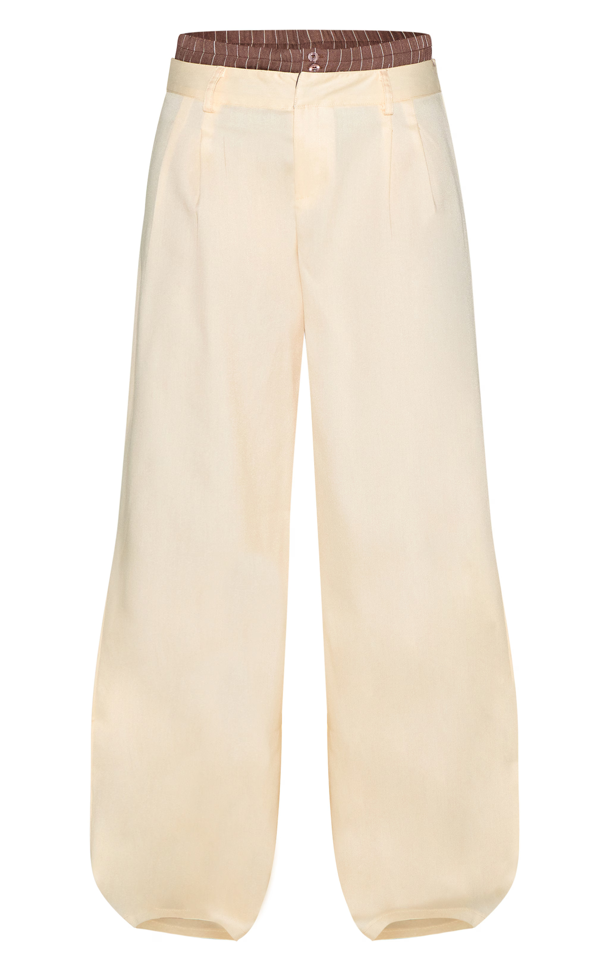 Butter Yellow Woven Contrast Stripe Boxer Detail Straight Leg Pant | PrettyLittleThing US