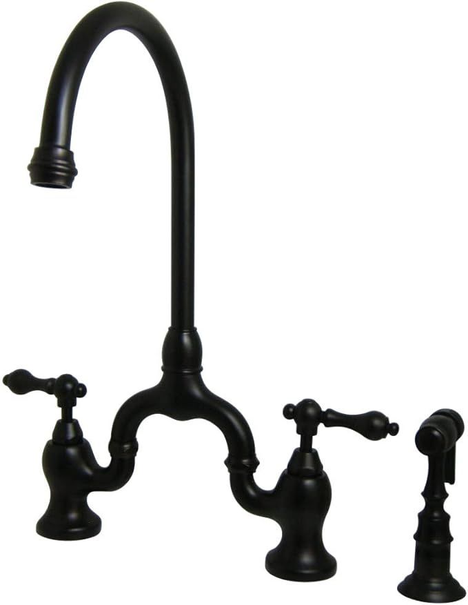 Kingston Brass KS7795ALBS English Country Kitchen Faucet with Brass Sprayer, Oil Rubbed Bronze | Amazon (US)