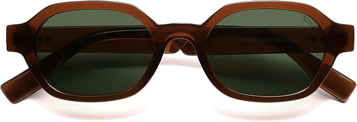 SOJOS Retro Polarized Hexagonal Rectangle Sunglasses Women Men SJ2389,Small | Amazon (US)