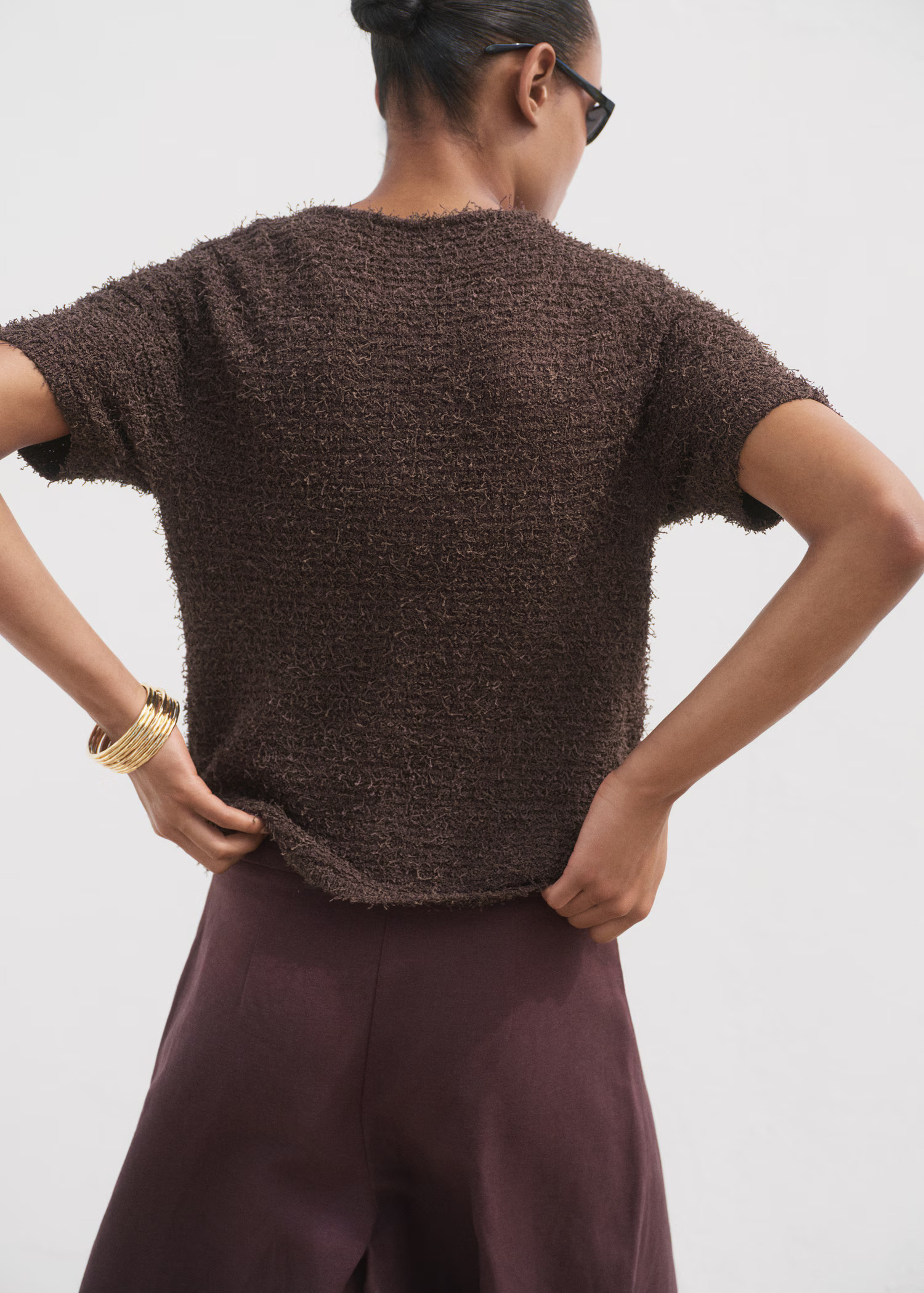 Bouclé-Cardigan mit kurzen Ärmeln - Damen | MANGO Österreich | Mango EU