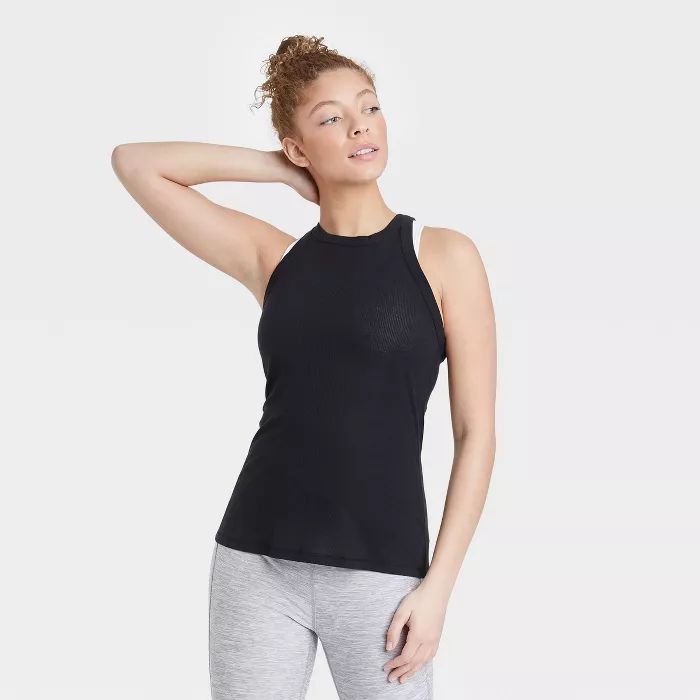 Women&#39;s Active Ribbed Tank Top - All in Motion&#8482; Teal XS | Target
