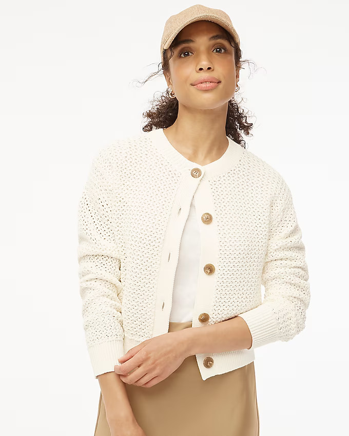 Crochet cardigan sweater | J.Crew Factory