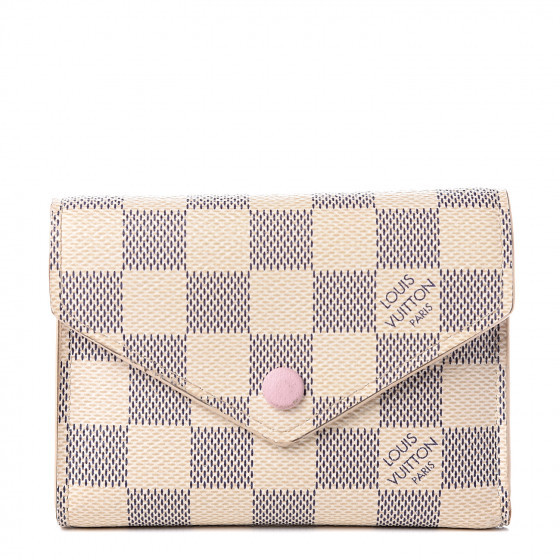 LOUIS VUITTON Damier Azur Victorine Wallet Rose Ballerine | Fashionphile