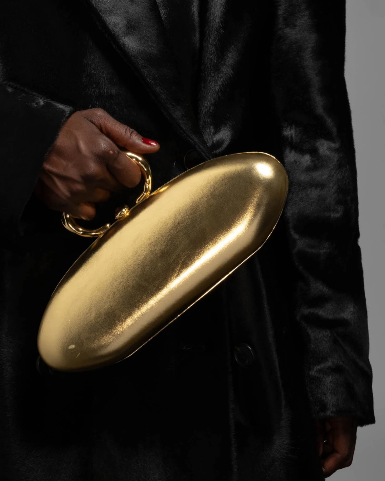 Gold Molten Gold Bullet Minaudière | Alexis Bittar | Alexis Bittar