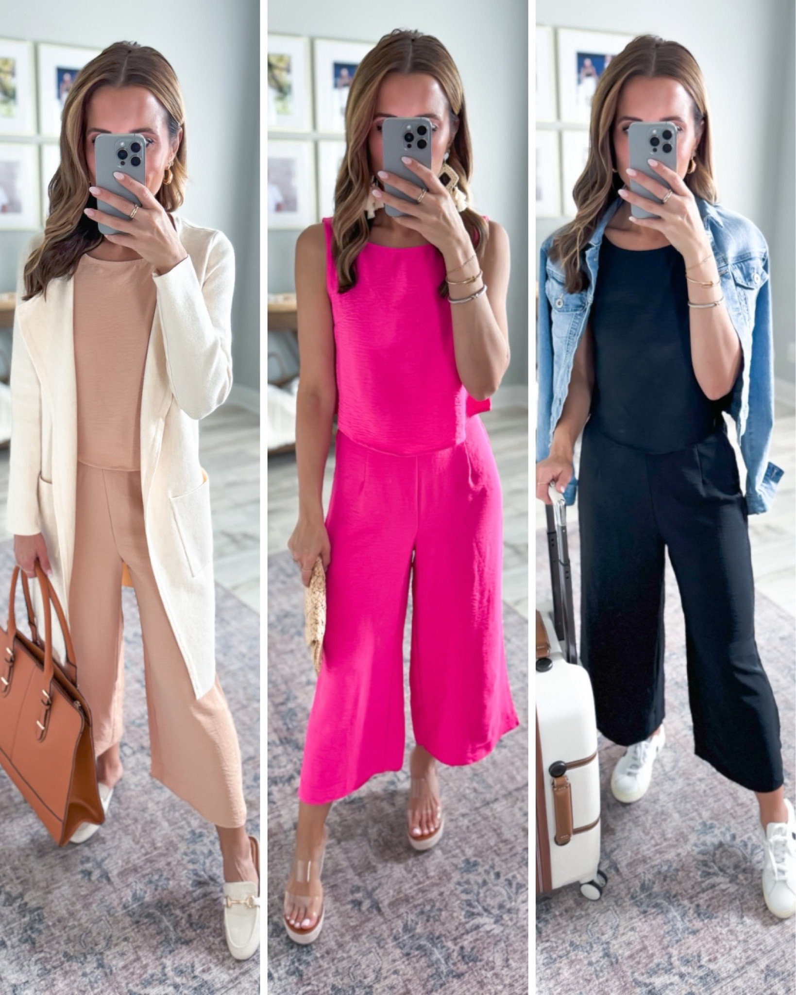 Amazon wide leg pant set. Amazon matching set. Travel outfit. Work outfit. Teacher outfit. European style. Spring outfit. Beach vacation. Bachelorette party. Brunch outfit. Date night outfit. Clear wedges are TTS. 

*Wearing XS. Pants run a little big so consider sizing down. There is elastic in the back of them so I don’t mind the looser fit. 

#LTKshoecrush #LTKtravel #LTKworkwear