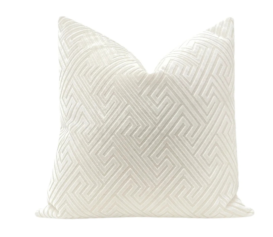 Roman Cut Velvet // Alabaster Pillow COVER ONLY Cut Velvet - Etsy | Etsy (US)