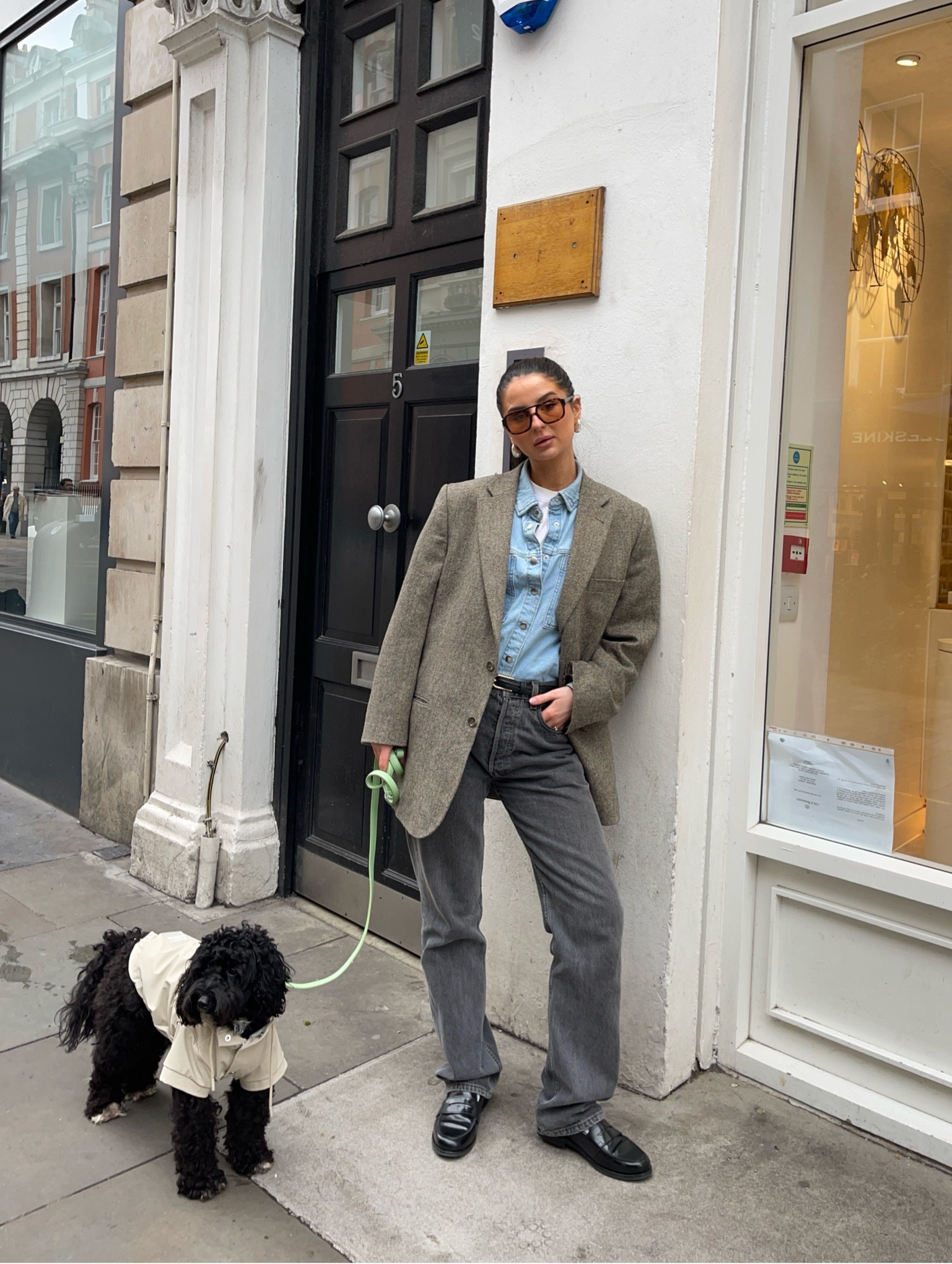 New look, Levi’s, Topshop, & Othet stories, Asos, Vero moda, Bershka, Vehla, transitional outfit, transitional style, winter outfit, winter fashion, denim shirt, straight leg jeans, black jeans, black loafers, leather loafers, oversized blazer, herringbone blazer, aviator sunglasses, double denim outfit, denim on denim, winter outfit ideas, style inspiration 

#LTKSeasonal #LTKeurope #LTKstyletip