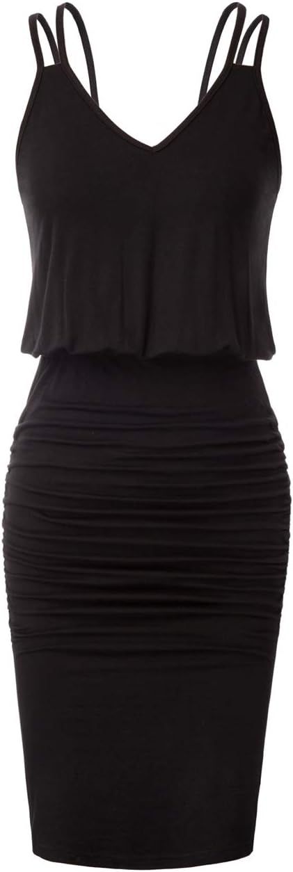 GRACE KARIN Women's Sleeveless V-Neck Shoulder Straps Tie Dye Casual Bodycon Dress | Amazon (US)