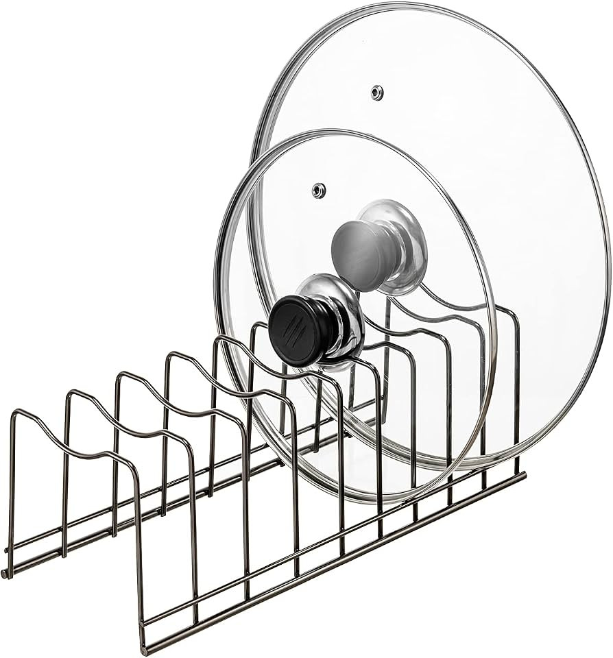 Y.Z.Bros Pot Lid Holder Organizer, Kitchen Countertop Storage Rack Cutting Boards, Bakeware, Pots... | Amazon (US)