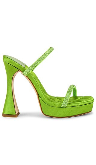 Movie Platform Mule in Green Satin Green | Revolve Clothing (Global)