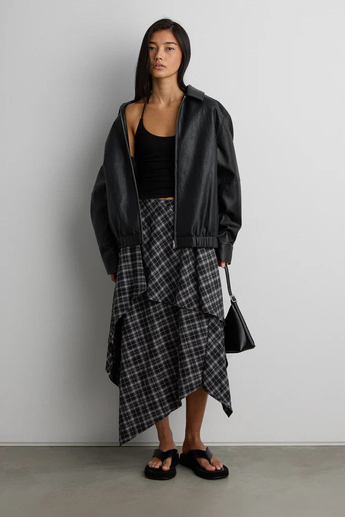 VEGAN LEATHER BOMBER JACKET | OAK + FORT