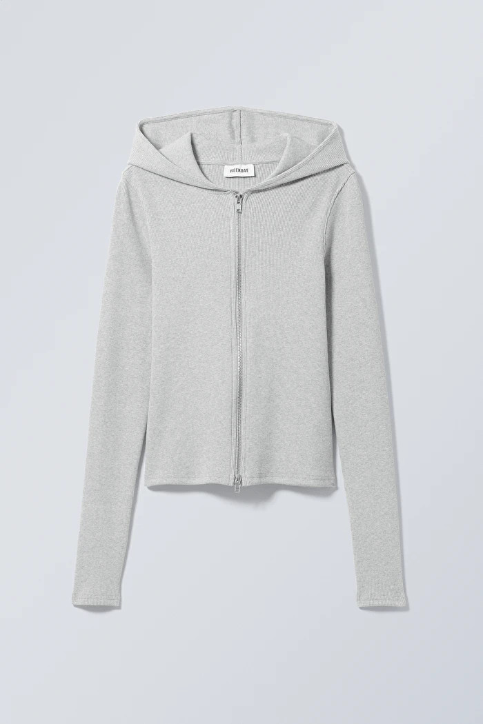 Cut Tight Zip Hoodie | Weekday