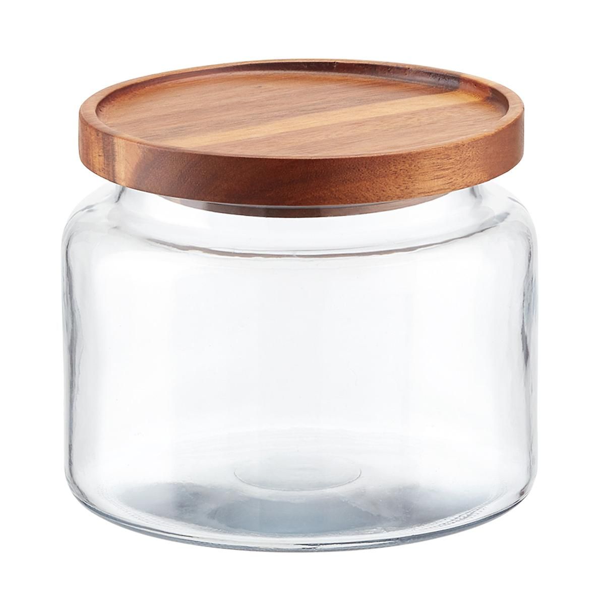 Anchor Hocking Montana Glass Canisters with Acacia Lids | The Container Store