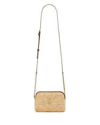 SAINT LAURENT Gaby Zipped Pouch in Raffia  | Bloomingdale's Handbags | Bloomingdale's (US)