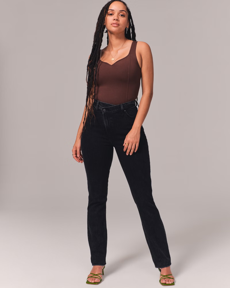 Women's Curve Love Ultra High Rise Slim Straight Jean | Women's Bottoms | Abercrombie.com | Abercrombie & Fitch (US)