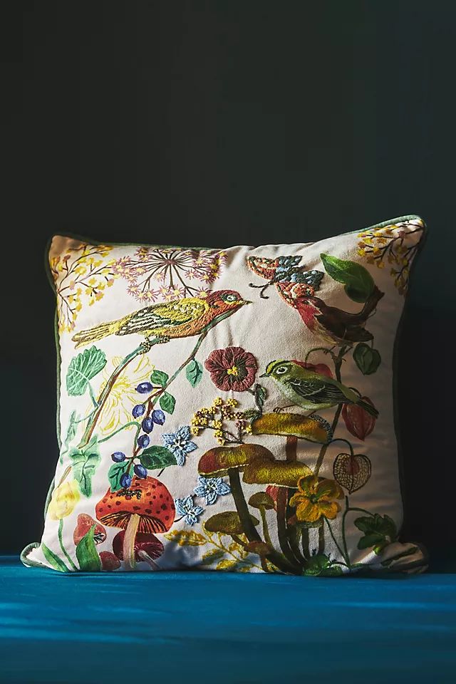 Nathalie Lete Embroidered Velvet Pillow | Anthropologie (US)