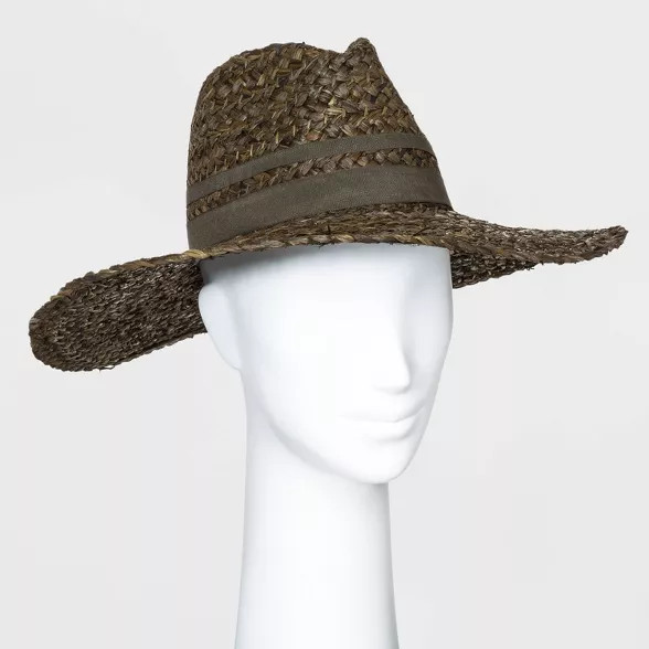 Women's Straw Wide Brim Fedora Hats - Universal Thread™ Black One Size | Target
