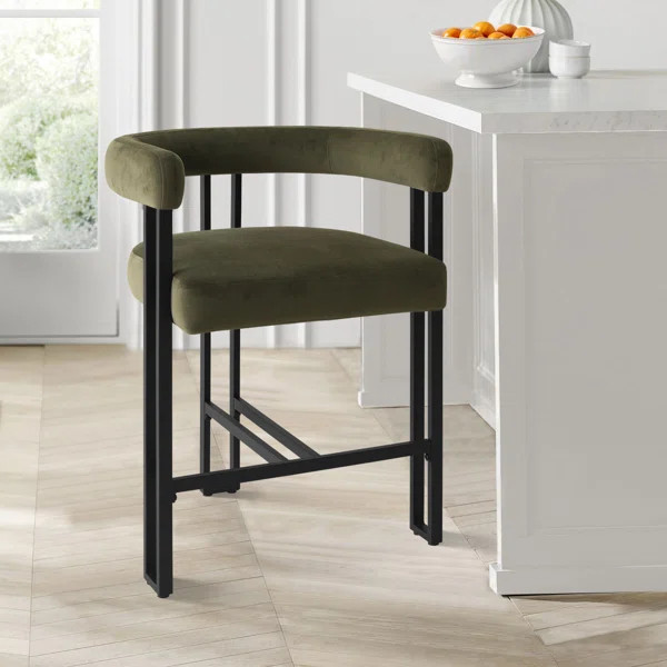 Colrain Upholstered 24'' Counter Stool with Metal Frame | Wayfair North America