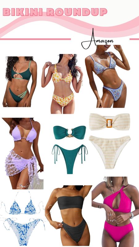 Amazon bikini roundup! Blue swimsuit, floral swimsuit, strapless swimsuits, cutout bikini, amazon swimsuits

#LTKtravel #LTKswim #LTKfindsunder50