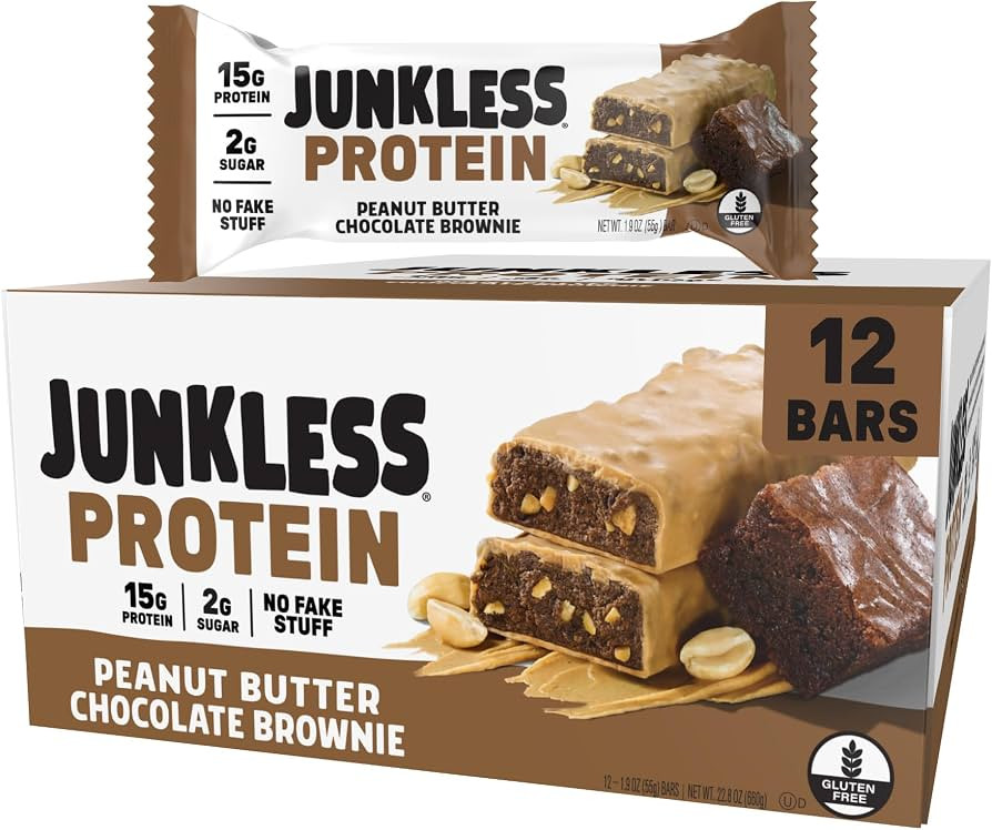 JUNKLESS Protein Bars - 15g Protein, No Added Sugar, Gluten Free, High Fiber, Delicious Taste and... | Amazon (US)