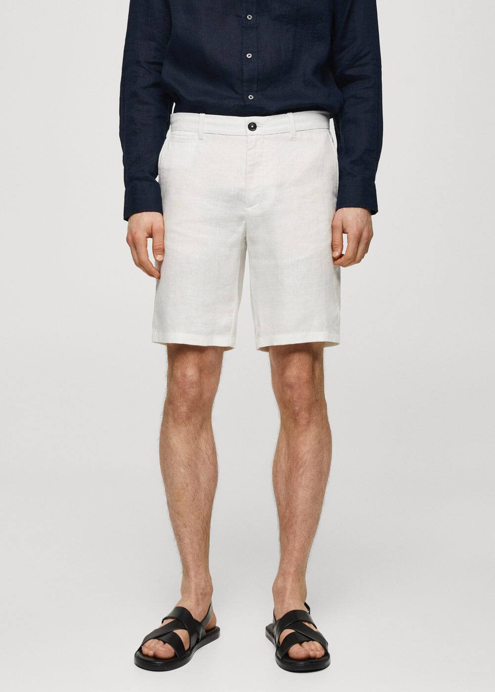 Slim fit 100% linen bermuda shorts -  Men | Mango Man USA | MANGO (US)