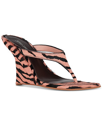 Jeffrey Campbell Romee-F Sculpted Wedge Thong Sandals - Macy's | Macy's