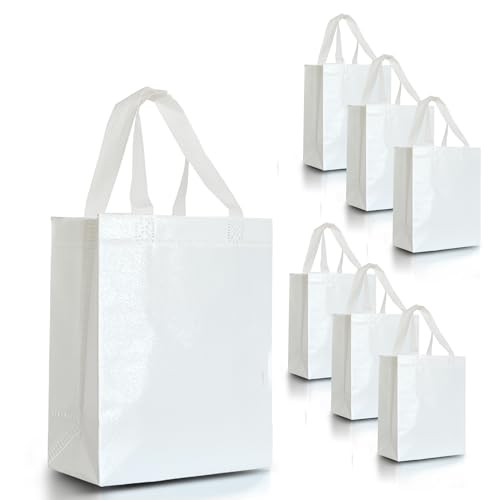 Nush Nush White Gift Bags Medium Size – Set of 12 and 60 Shiny White Reusable Gift Bags With a ... | Amazon (US)