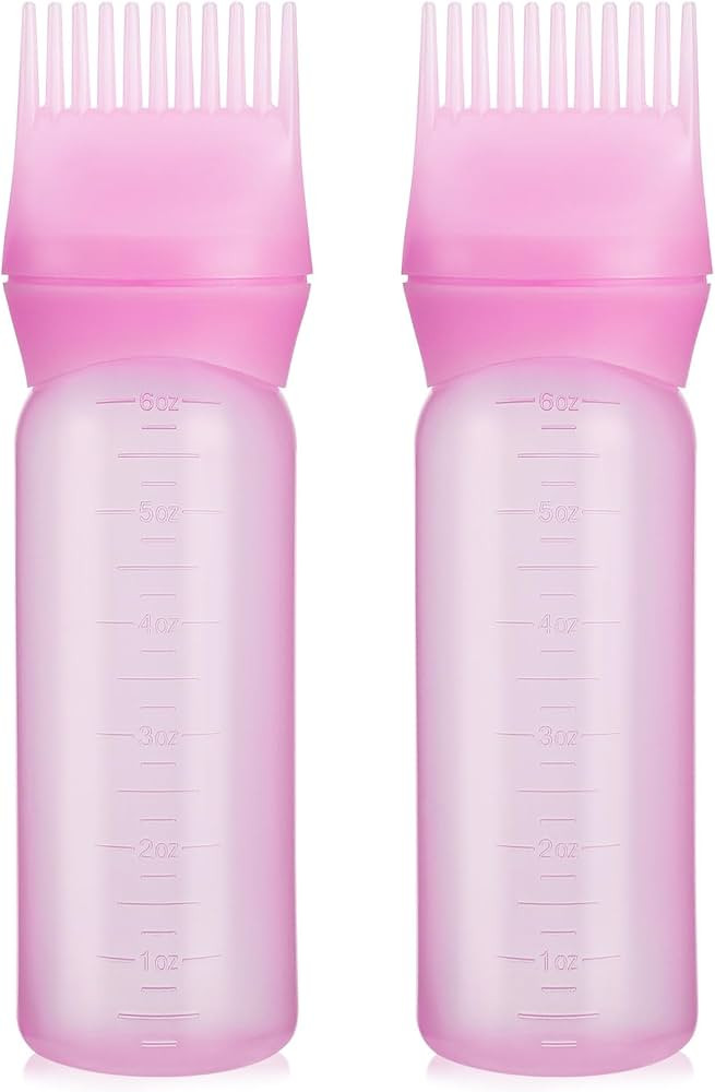 Pimoys 2 Pack Root Comb Applicator Bottle, 6 Ounce Oil Applicator for Hair Dye, Hair Oiling Appli... | Amazon (US)