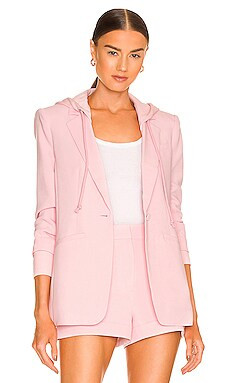 Cinq a Sept Hooded Khloe Jacket in Pink Quartz from Revolve.com | Revolve Clothing (Global)