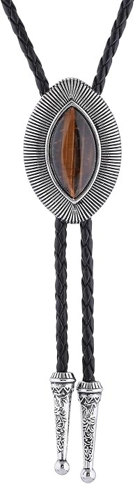 Bolo Tie for Men, Handmade Vintage Rodeo Cowboy Leather Necktie Costume Accessories Western Bolo ... | Amazon (US)