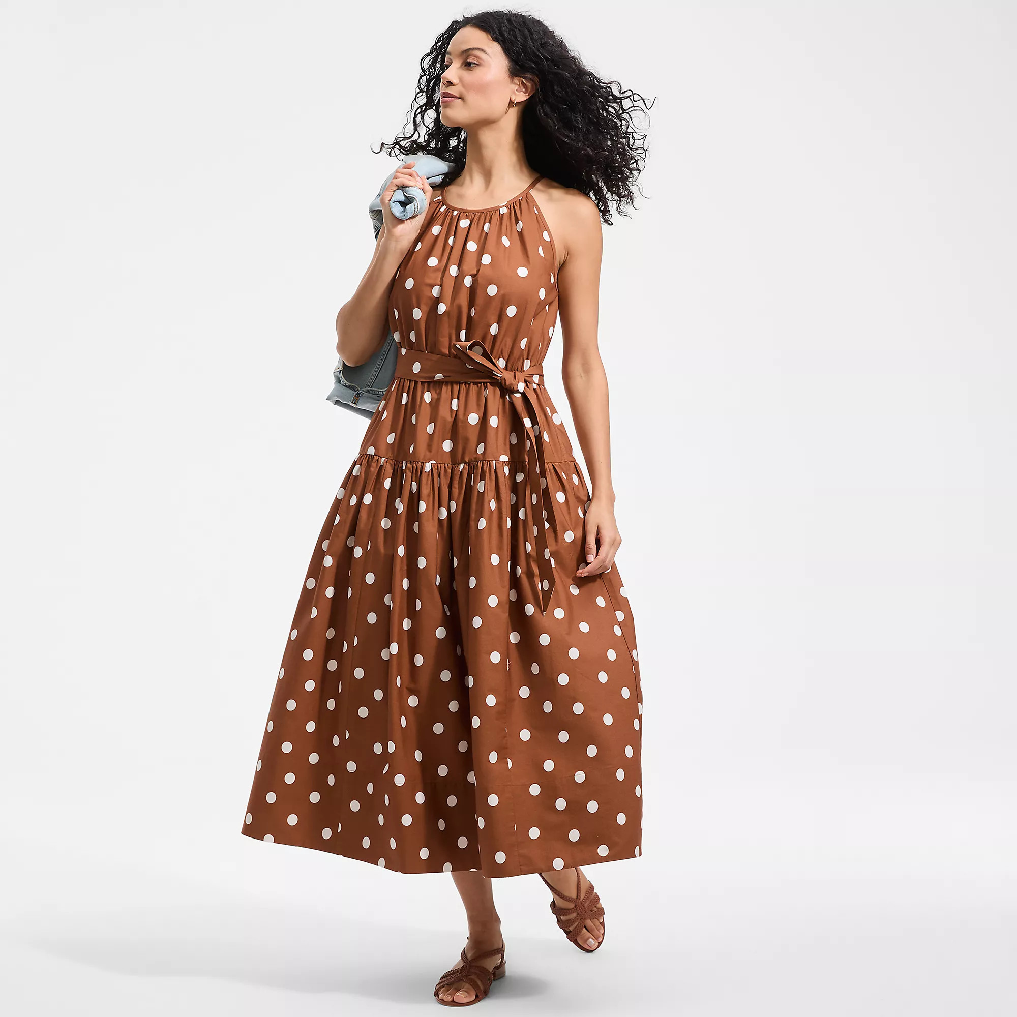 Women's Poplin Halter Midi Dress | Lands' End (US)