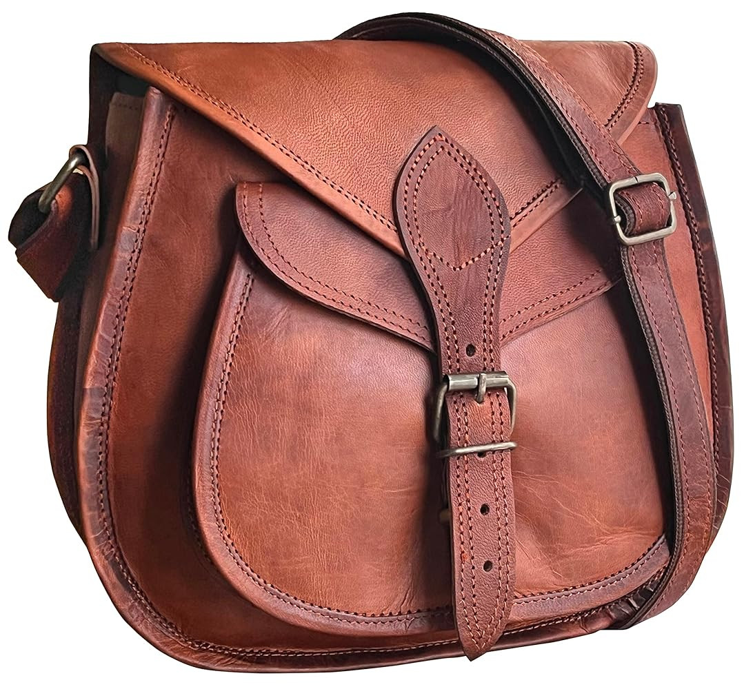 RUSTIC TOWN Leather Crossbody Satchel Bag Vintage Purses Handbags for Women | Amazon (US)