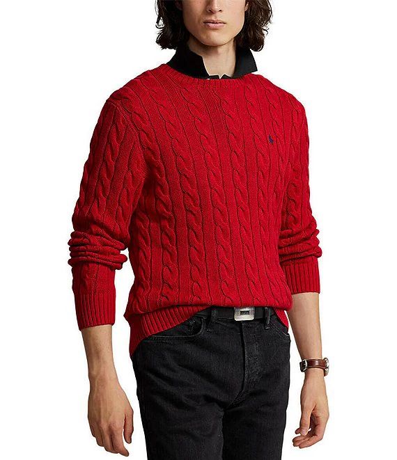 Cable-Knit Cotton Sweater | Dillard's