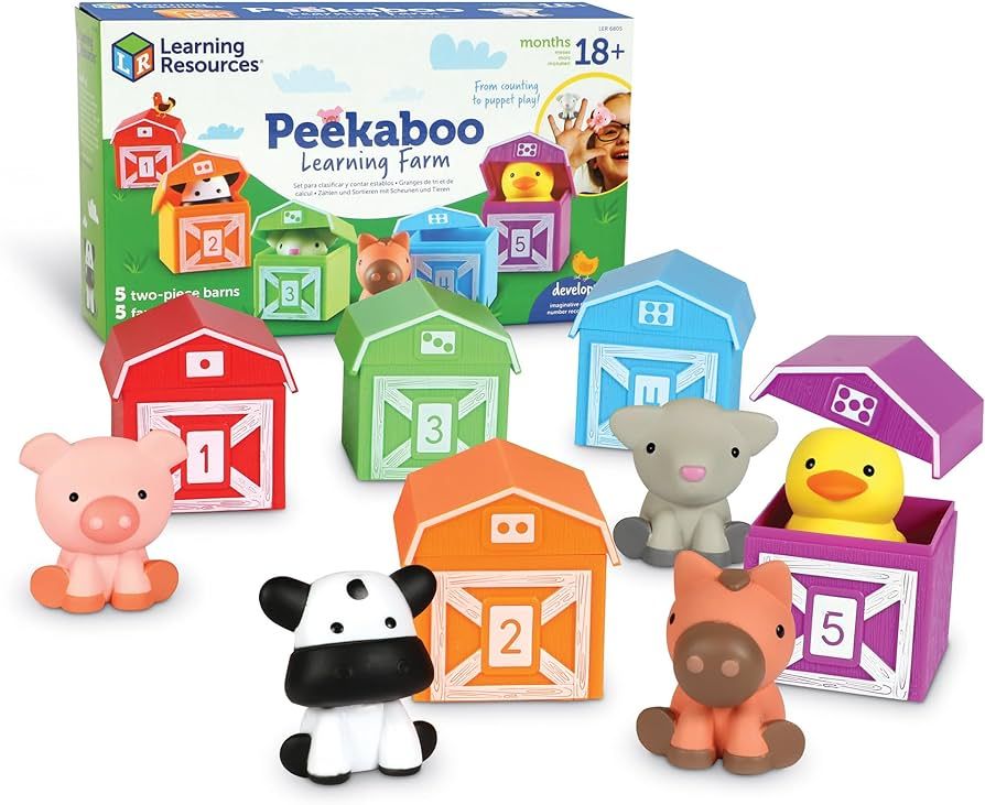 Learning Resources Peekaboo Learning Farm - 10 Pieces, Ages 18+ Months Toddler Learning Toys, Cou... | Amazon (US)