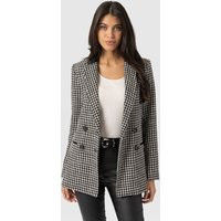 Women's Cambridge Blazer, Houndstooth, Black/Cream, Acrylic, Size UK 14, Saint + Sofia | Saint + Sofia