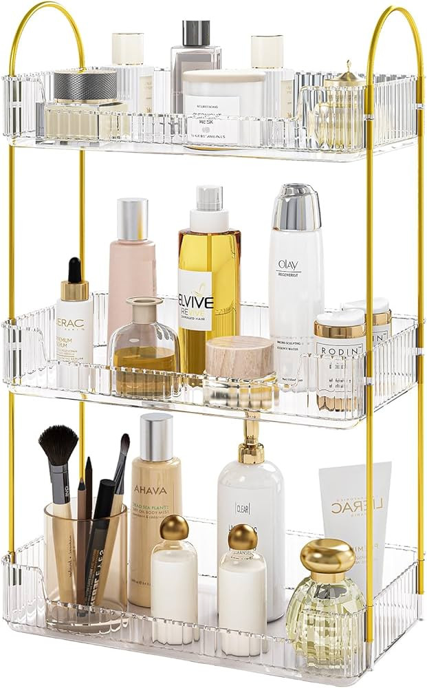 Fixwal Bathroom Counter Organizer, 3 Tier Transparent Countertop Storage for Cosmetics, Skincare,... | Amazon (US)