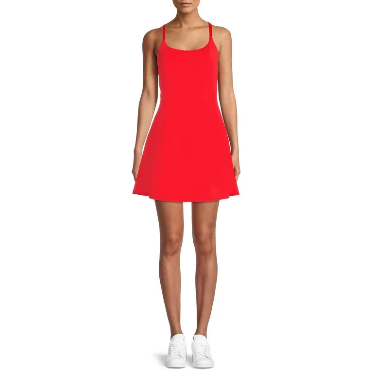 Avia Women's Active Strappy Exercise Dress with Undershort Liner and Built in Bra - Walmart.com | Walmart (US)