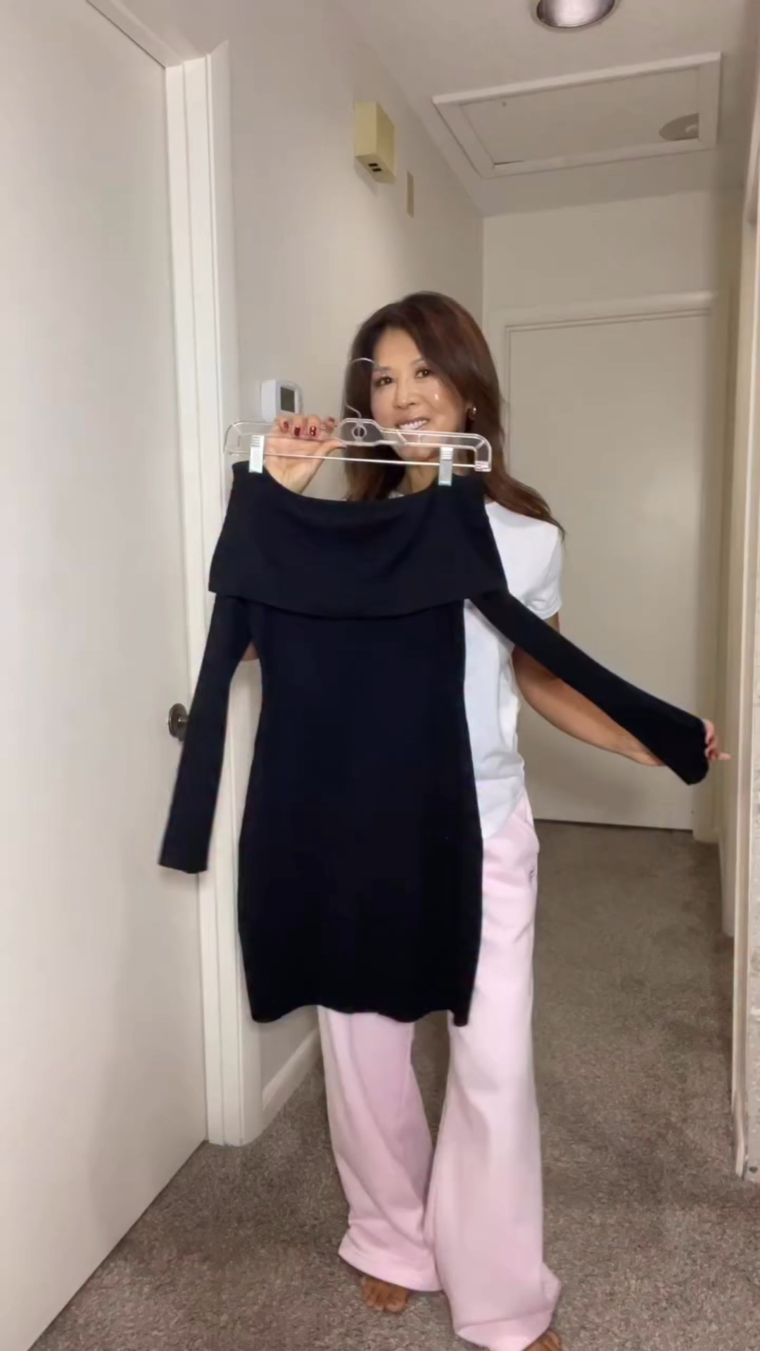 Perfect date night, off the shoulders, long sleeves Black midi dress from Amazon that will make you stand out, looking and feeling sexy.  I’m wearing size small.  It feels so warm and cozy, super comfortable material to wear this winter or spring.

#LTKFindsUnder100 #LTKgrwm #LTKootd