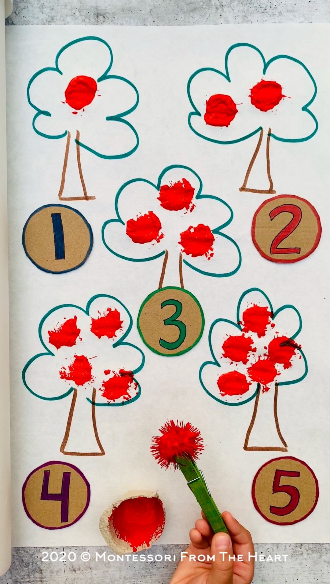 A little paint + Pom poms = apples! A fun way to practice counting!

#LTKhome #LTKkids #LTKfamily