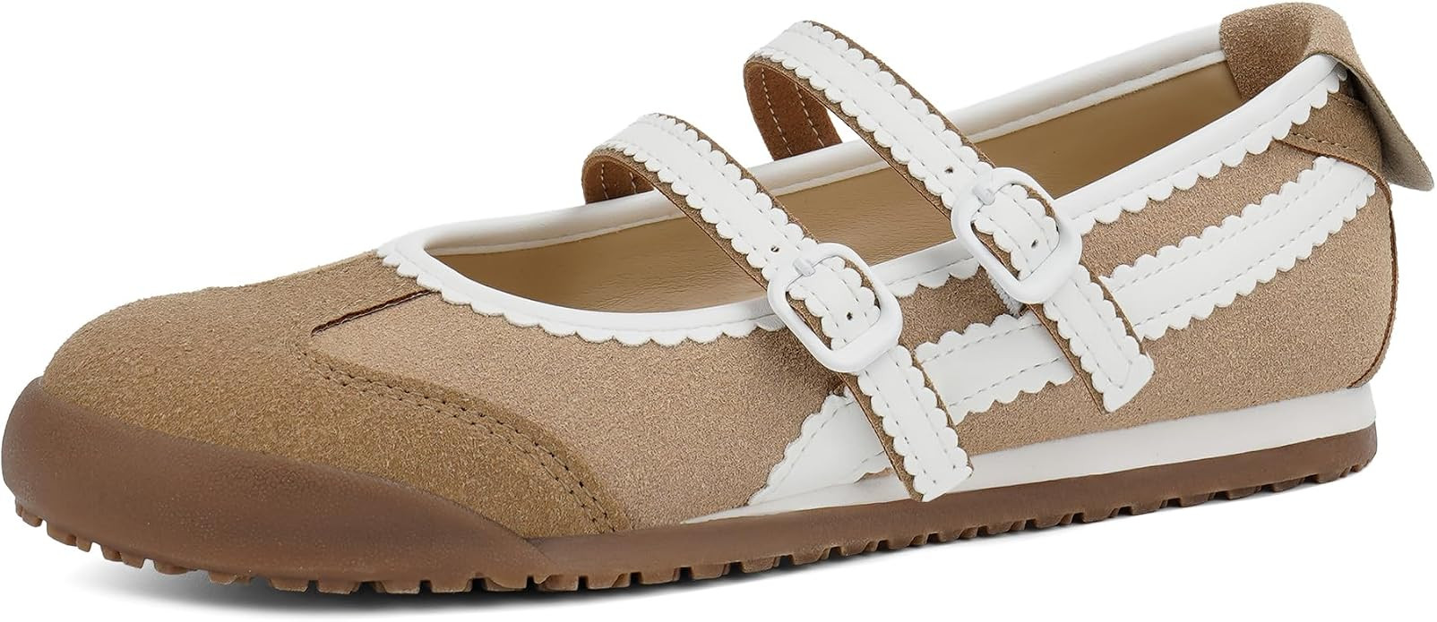 Tigeridea Mary Jane Sneakers Two Strap Rounded Toe Ballet Flats for Women | Mary Jane Shoes, Snea... | Amazon (US)