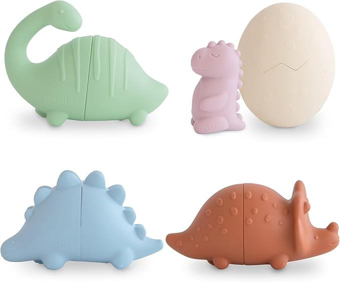 mushie Dino Bath Toys Play Set for Toddlers | 100% Food Grade Silicone | Mold Free, Pack of 5    ... | Amazon (US)