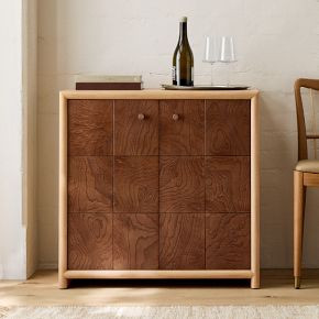 Kyran Wood & Burl Bar Cabinet (31") | West Elm (US)