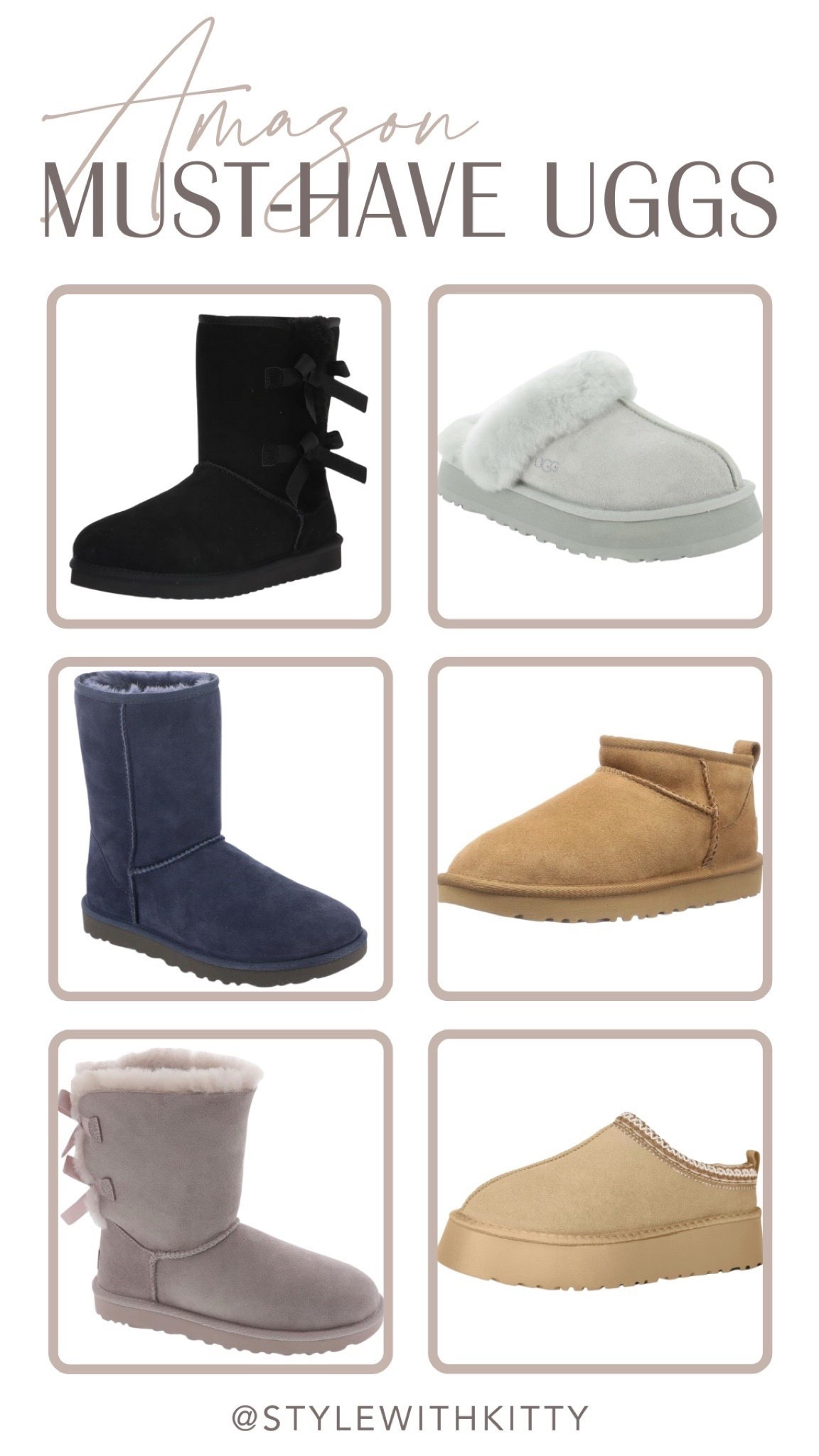 Cold-weather essentials, but make them cozy 🤍 These Amazon must-have UGG-style boots are perfect for everyday wear—from running errands to lounging at home. So comfy, warm, and easy to style with leggings, denim, or matching sets. A winter staple you’ll reach for nonstop ❄️✨

#UGGStyle #UGGInspired #AmazonFinds #AmazonMustHaves #CozyShoes #WinterBoots #FauxShearling #EverydayBoots #SlipOnSlippers #ClassicUGGBoots #WinterEssentials #ComfortStyle #CasualWinter #stylewithkitty

#LTKBeauty #LTKHoliday #LTKootd