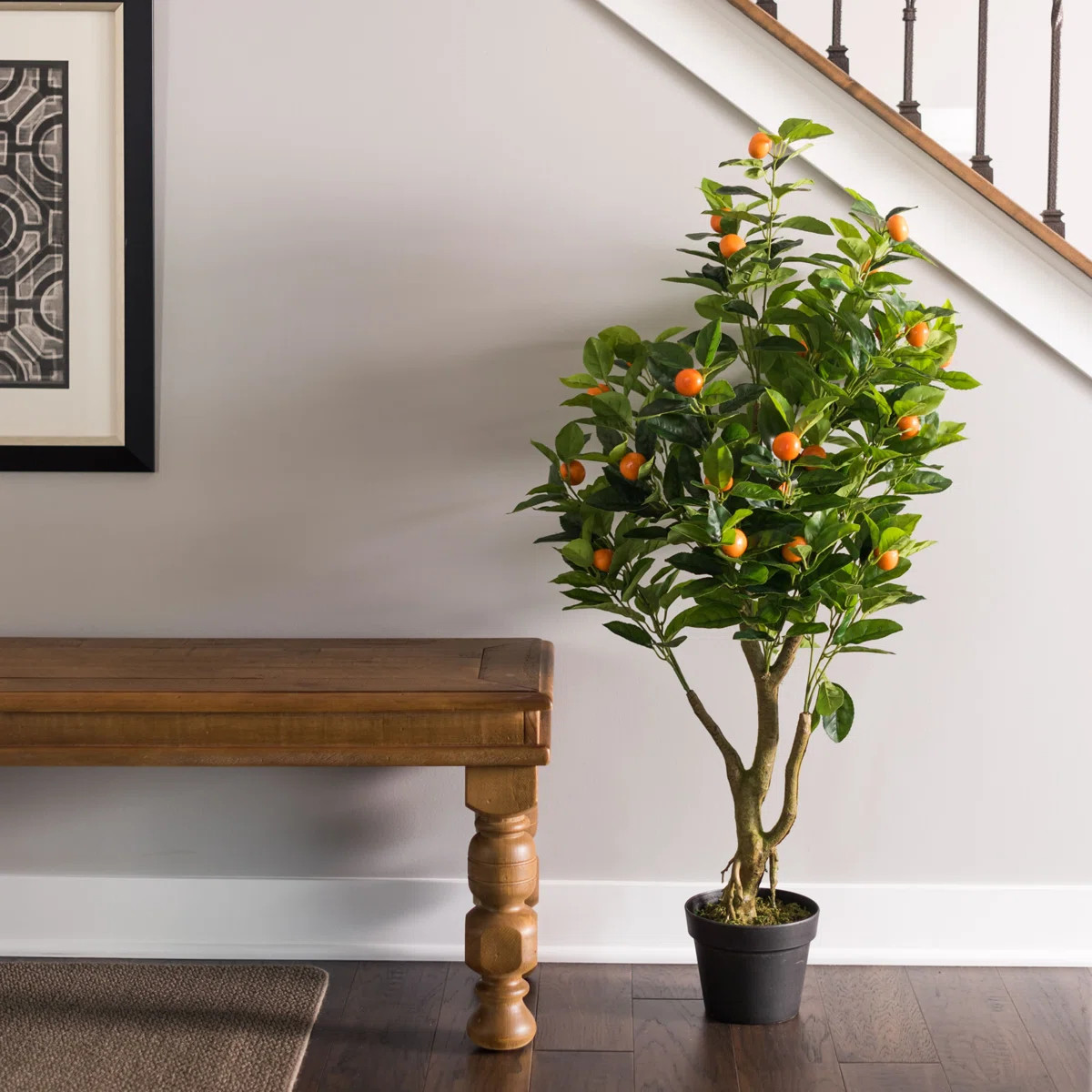 48" Artificial Green and Orange Real Touch Orange Tree | Wayfair North America