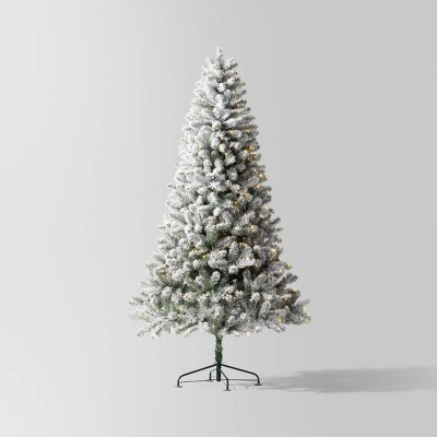 7.5' Pre-Lit Flocked Full Alberta Spruce Artficial Christmas Tree with Warm White LED Lights - Wo... | Target