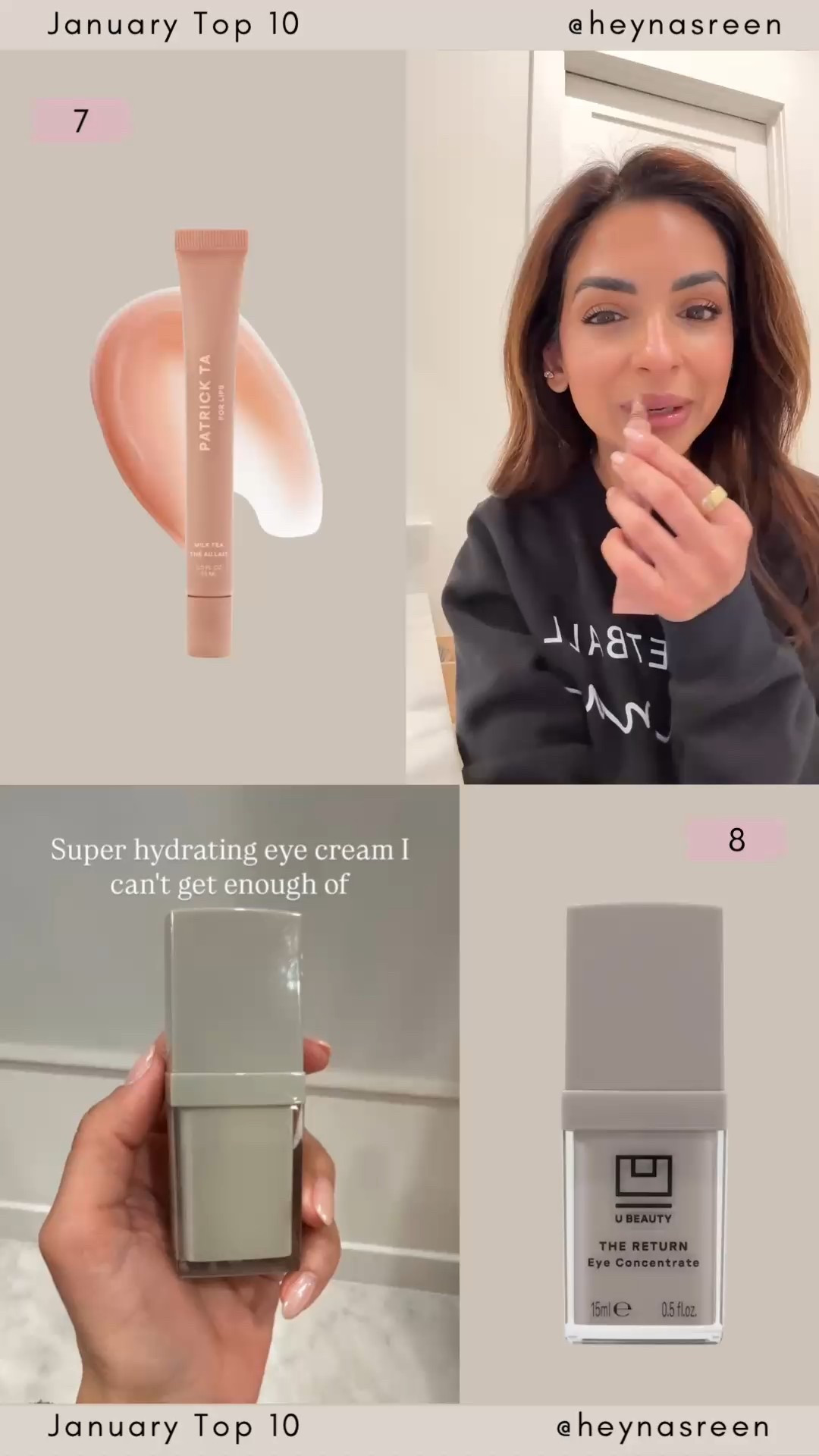 January Top 10: 
#7: Patrick Ta lip balm (shade milk tea)
#8: U Beauty eye cream
