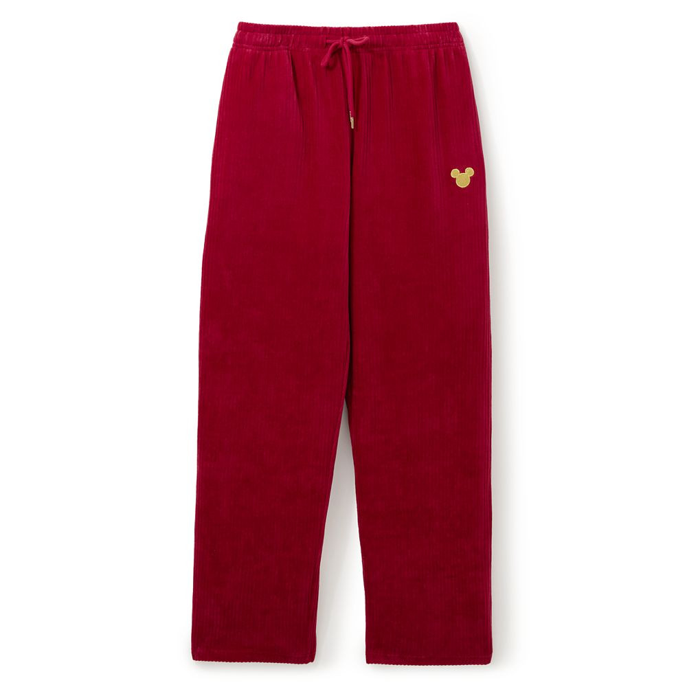 Mickey Mouse Icon Ribbed Velvet Pants for Women – Red | Disney Store