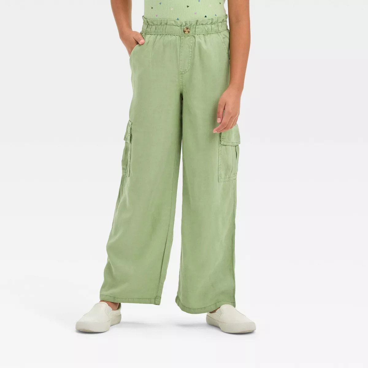 Girls' Paper Bag Wide Leg Woven Pants - Cat & Jack™ | Target