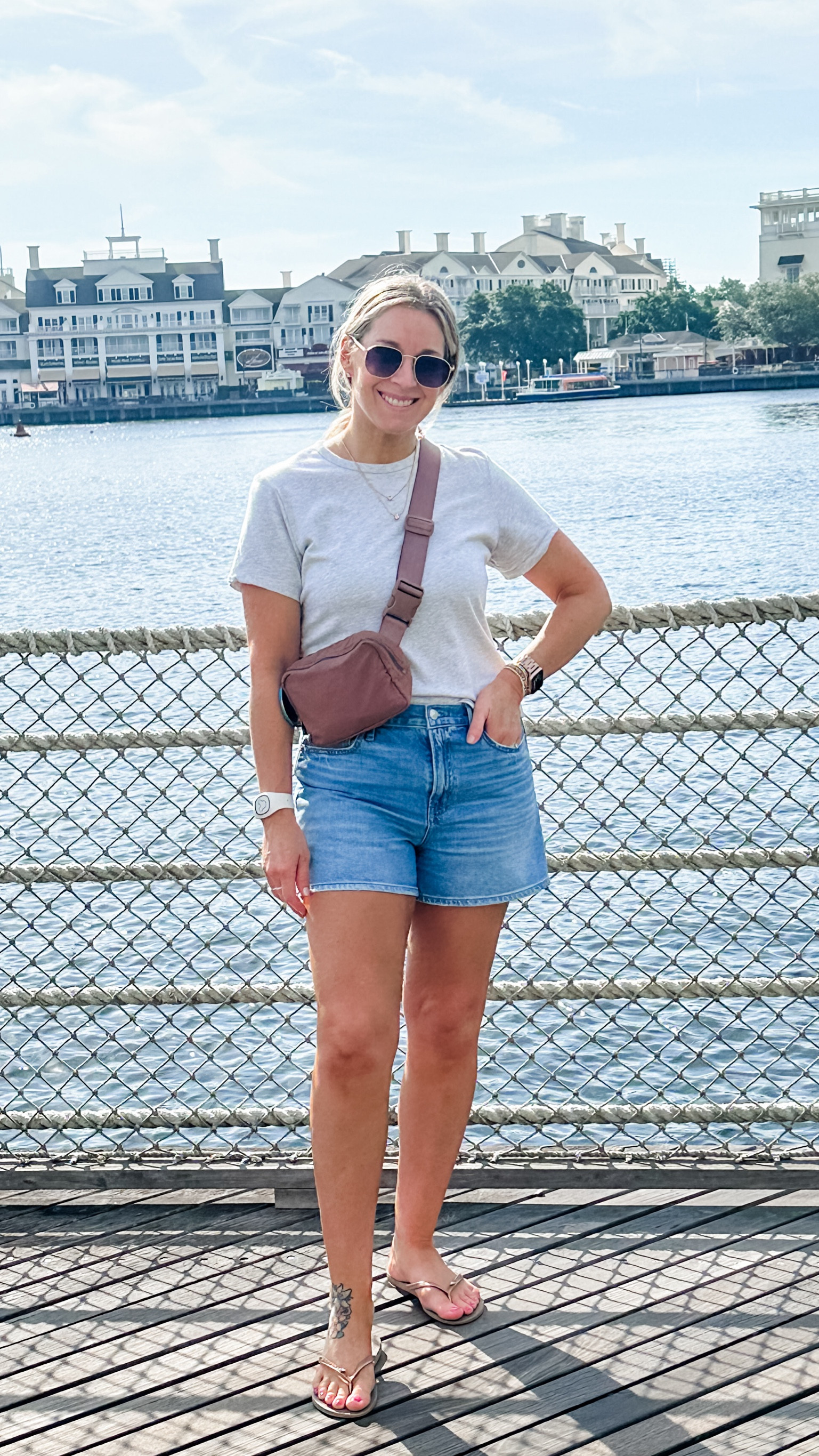 Day 1 outfit! Wore this to walk to and through Hollywood Studios!! Small tee and true to size 8 shorts. They’re both so comfy and soft and worked great for 87 degree weather! They weren’t hot or stuffy! 

#LTKtravel #LTKstyletip #LTKfindsunder50