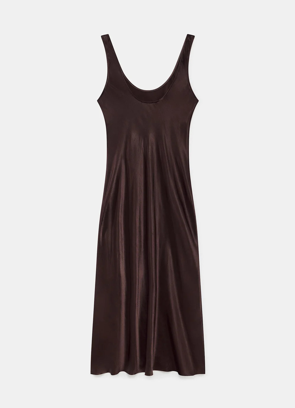 Brown Satin Slip Dress | Mint Velvet